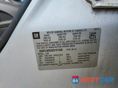 Zdjęcie 12 z 12 samochodu: 2012 GMC TERRAIN SLT VIN:2GKFLWE56C6161946 - miniatura