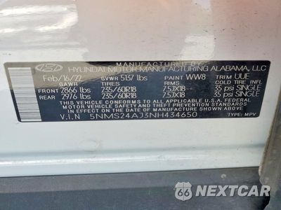 Zdjęcie 13 z 13 samochodu: 2022 HYUNDAI SANTA FE SEL VIN:5NMS24AJ3NH434650 - miniatura