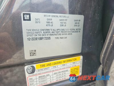 Zdjęcie 12 z 12 samochodu: 2011 CHEVROLET MALIBU 1LT VIN:1G1ZC5E15BF172305 - miniatura
