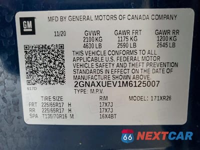 Zdjęcie 14 z 14 samochodu: 2021 CHEVROLET EQUINOX LT VIN:2GNAXUEV1M6125007 - miniatura