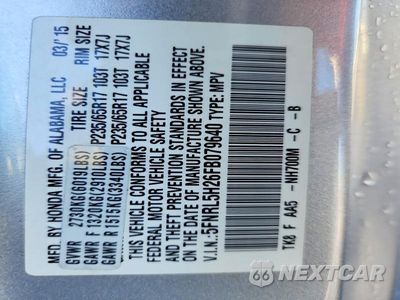 Zdjęcie 13 z 13 samochodu: 2015 HONDA ODYSSEY LX VIN:5FNRL5H26FB079640 - miniatura