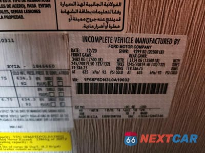 Zdjęcie 10 z 10 samochodu: 2020 FORD F53 VIN:1F66F5DN3L0A19032 - miniatura