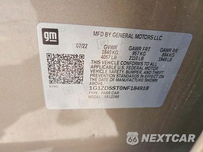 Zdjęcie 12 z 12 samochodu: 2022 CHEVROLET MALIBU LT VIN:1G1ZD5ST0NF184918 - miniatura