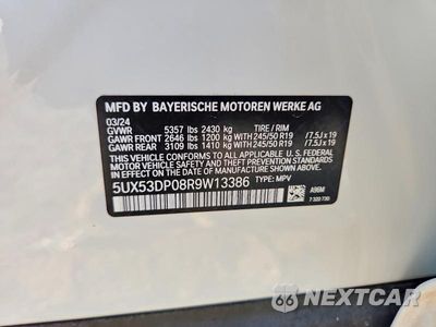 Zdjęcie 13 z 13 samochodu: 2024 BMW X3 XDRIVE30I VIN:5UX53DP08R9W13386 - miniatura