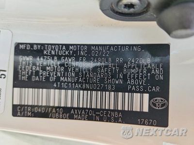 Zdjęcie 12 z 12 samochodu: 2022 TOYOTA CAMRY LE VIN:4T1C11AK8NU027183 - miniatura