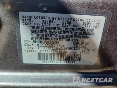 Zdjęcie 12 z 12 samochodu: 2025 NISSAN VERSA SV VIN:3N1CN8EV2SL848259 - miniatura