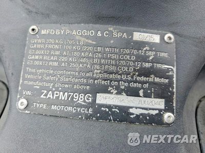 Zdjęcie 8 z 8 samochodu: 2015 PIAGGIO BV 200 VIN:ZAPM798G8F7002046 - miniatura