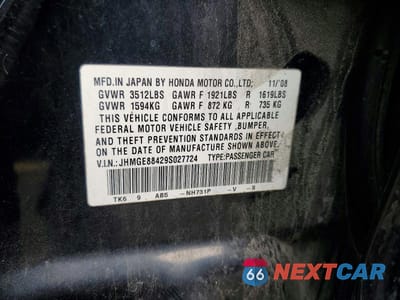 Zdjęcie 13 z 13 samochodu: 2009 HONDA FIT SPORT VIN:JHMGE88429S027724 - miniatura