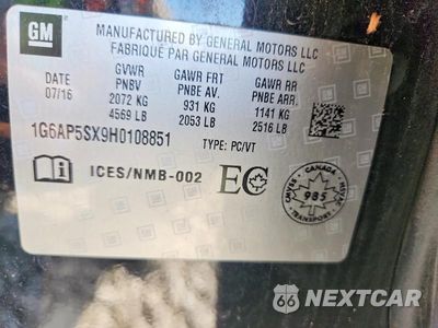 Zdjęcie 12 z 12 samochodu: 2017 CADILLAC CTS VIN:1G6AP5SX9H0108851 - miniatura