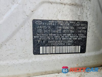 Zdjęcie 12 z 12 samochodu: 2015 HYUNDAI SONATA HYBRID BASE VIN:KMHEC4A49FA119945 - miniatura