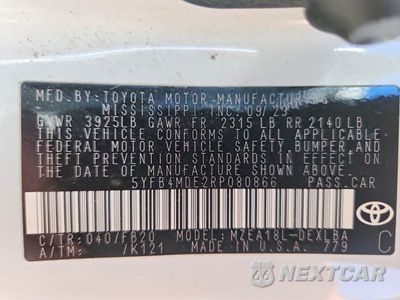 Zdjęcie 12 z 12 samochodu: 2024 TOYOTA COROLLA LE VIN:5YFB4MDE2RP080866 - miniatura
