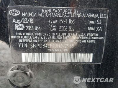 Zdjęcie 12 z 12 samochodu: 2018 HYUNDAI ELANTRA SEL VIN:5NPD84LF4JH392969 - miniatura