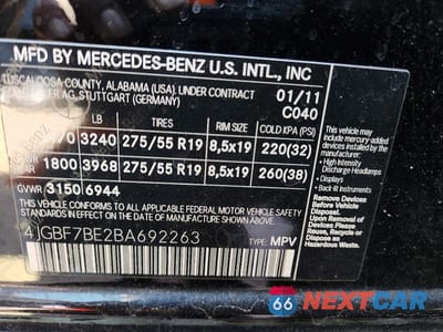Zdjęcie 12 z 12 samochodu: 2011 MERCEDES-BENZ GL 450 4MATIC VIN:4JGBF7BE2BA692263 - miniatura