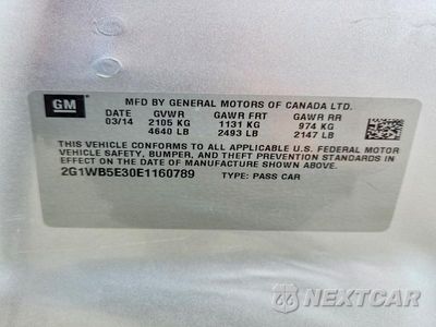 Zdjęcie 12 z 12 samochodu: 2014 CHEVROLET IMPALA LIMITED LT VIN:2G1WB5E30E1160789 - miniatura