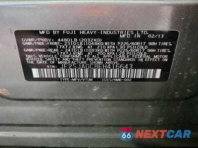 Zdjęcie 13 z 13 samochodu: 2014 SUBARU FORESTER 2.5I PREMIUM VIN:JF2SJAGC8EH416643 - miniatura