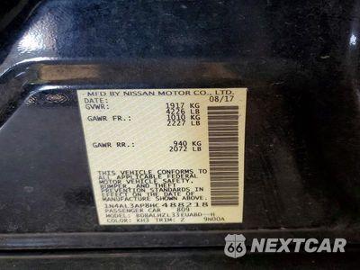 Zdjęcie 12 z 12 samochodu: 2017 NISSAN ALTIMA 2.5 SR VIN:1N4AL3AP8HC488218 - miniatura