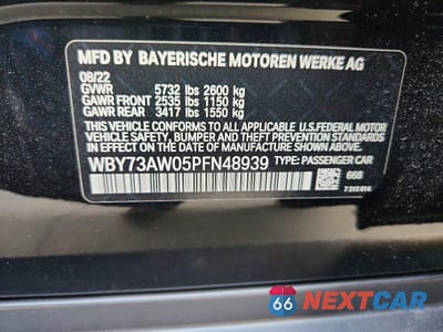 Zdjęcie 12 z 12 samochodu: 2023 BMW I4 EDRIVE 40 VIN:WBY73AW05PFN48939 - miniatura