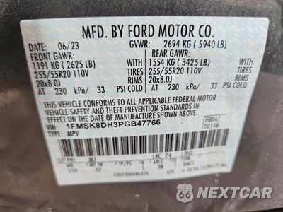 Zdjęcie 13 z 13 samochodu: 2023 FORD EXPLORER XLT VIN:1FMSK8DH3PGB47766 - miniatura