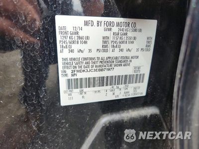 Zdjęcie 13 z 13 samochodu: 2014 FORD EDGE SEL VIN:2FMDK3JC3EBB71977 - miniatura