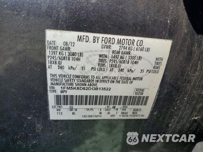 Zdjęcie 13 z 13 samochodu: 2013 FORD EXPLORER XLT VIN:1FM5K8D82DGB13522 - miniatura