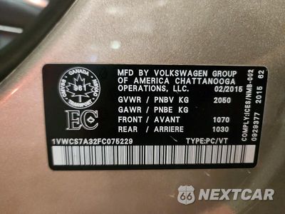 Zdjęcie 12 z 12 samochodu: 2015 VOLKSWAGEN PASSAT SEL VIN:1VWCS7A32FC075229 - miniatura