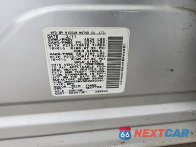 Zdjęcie 13 z 13 samochodu: 2011 NISSAN ROGUE S VIN:JN8AS5MV5BW290290 - miniatura