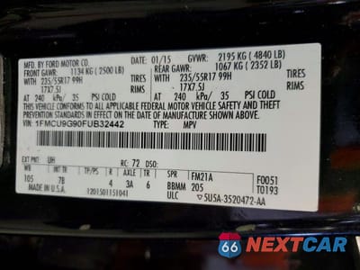 Zdjęcie 13 z 13 samochodu: 2015 FORD ESCAPE SE VIN:1FMCU9G90FUB32442 - miniatura