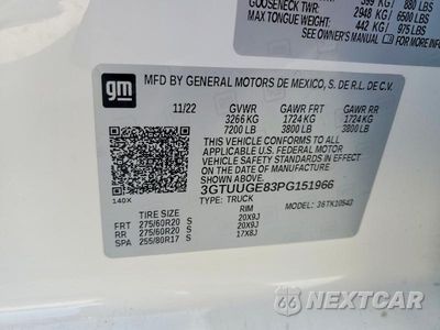 Zdjęcie 12 z 12 samochodu: 2023 GMC SIERRA K1500 DENALI VIN:3GTUUGE83PG151966 - miniatura