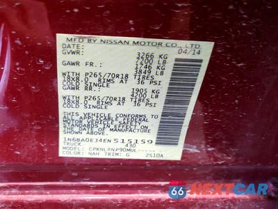Zdjęcie 13 z 13 samochodu: 2014 NISSAN TITAN S VIN:1N6BA0EJ4EN515159 - miniatura