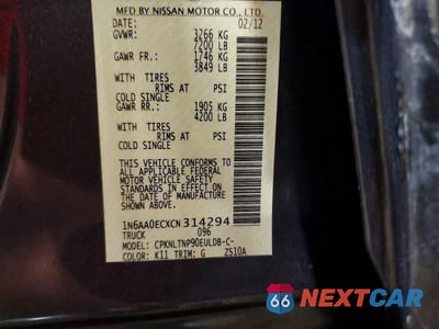 Zdjęcie 12 z 12 samochodu: 2012 NISSAN TITAN SV VIN:1N6AA0ECXCN314294 - miniatura