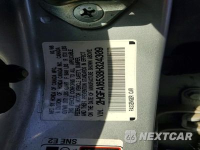 Zdjęcie 12 z 12 samochodu: 2008 HONDA CIVIC LX VIN:2HGFA16538H324309 - miniatura