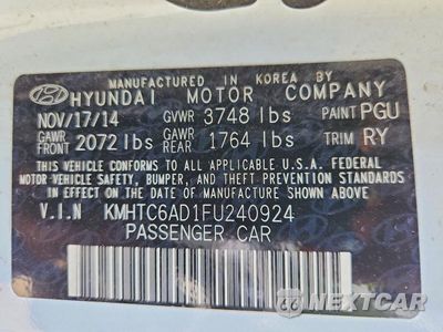 Zdjęcie 12 z 12 samochodu: 2015 HYUNDAI VELOSTER BASE VIN:KMHTC6AD1FU240924 - miniatura