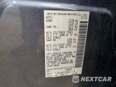 Zdjęcie 13 z 13 samochodu: 2020 NISSAN MURANO PLATINUM VIN:5N1AZ2DJ5LN157213 - miniatura