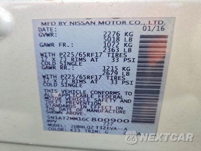 Zdjęcie 13 z 13 samochodu: 2016 NISSAN ROGUE SV VIN:5N1AT2MM1GC800900 - miniatura