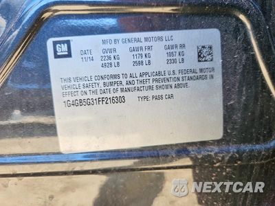 Zdjęcie 13 z 13 samochodu: 2015 BUICK LACROSSE VIN:1G4GB5G31FF216303 - miniatura