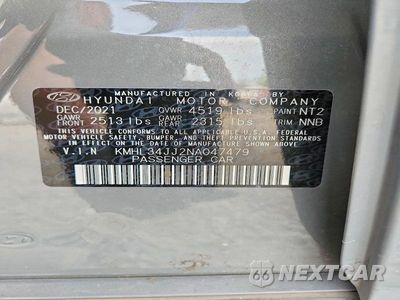Zdjęcie 13 z 13 samochodu: 2022 HYUNDAI SONATA HYBRID SEL VIN:KMHL34JJ2NA047479 - miniatura