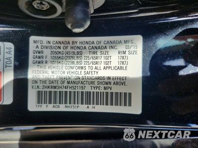 Zdjęcie 13 z 13 samochodu: 2015 HONDA CR-V EXL VIN:2HKRM3H74FH521197 - miniatura