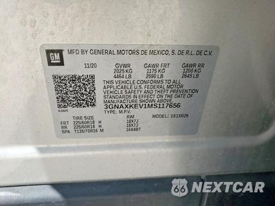 Zdjęcie 13 z 13 samochodu: 2021 CHEVROLET EQUINOX LT VIN:3GNAXKEV1MS117656 - miniatura