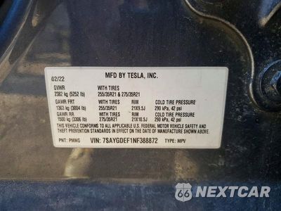 Zdjęcie 12 z 12 samochodu: 2022 TESLA MODEL Y VIN:7SAYGDEF1NF388872 - miniatura