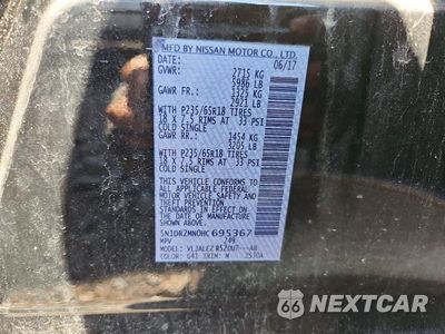 Zdjęcie 13 z 13 samochodu: 2017 NISSAN PATHFINDER SV VIN:5N1DR2MN0HC695367 - miniatura