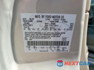 Zdjęcie 13 z 13 samochodu: 2008 FORD ESCAPE XLS VIN:1FMCU02Z38KB00733 - miniatura