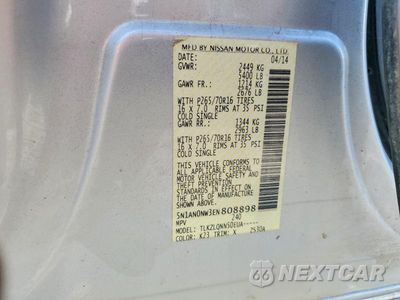 Zdjęcie 13 z 13 samochodu: 2014 NISSAN XTERRA X VIN:5N1AN0NW3EN808898 - miniatura
