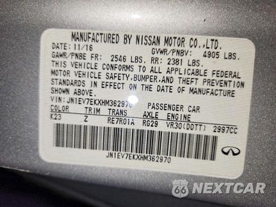 Zdjęcie 13 z 13 samochodu: 2017 INFINITI Q60 3.0T SPORT VIN:JN1EV7EKXHM362970 - miniatura