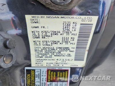 Zdjęcie 12 z 12 samochodu: 2010 NISSAN FRONTIER SE V6 VIN:1N6AD0CU2AC421562 - miniatura