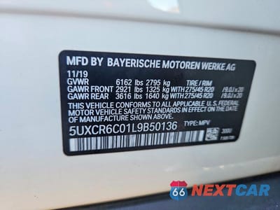 Zdjęcie 12 z 12 samochodu: 2020 BMW X5 XDRIVE40I VIN:5UXCR6C01L9B50136 - miniatura