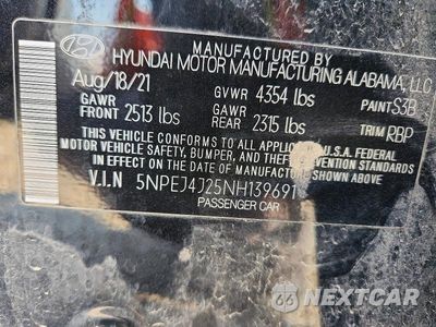 Zdjęcie 13 z 13 samochodu: 2022 HYUNDAI SONATA SEL PLUS VIN:5NPEJ4J25NH139691 - miniatura