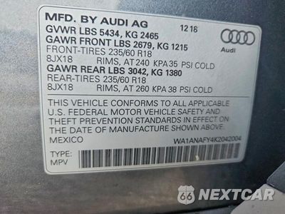 Zdjęcie 13 z 13 samochodu: 2019 AUDI Q5 PREMIUM VIN:WA1ANAFY4K2042004 - miniatura