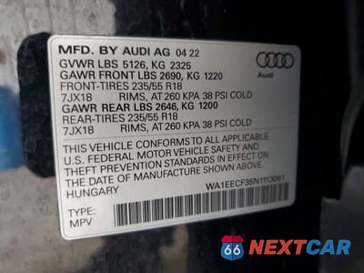 Zdjęcie 14 z 14 samochodu: 2022 AUDI Q3 PREMIUM PLUS S LINE 45 VIN:WA1EECF35N1113061 - miniatura