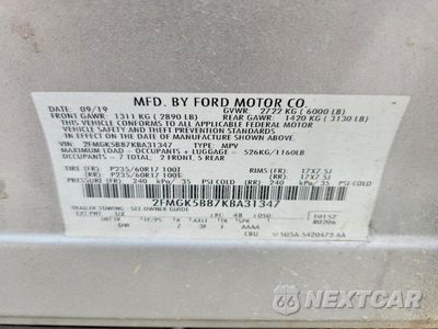 Zdjęcie 13 z 13 samochodu: 2019 FORD FLEX SE VIN:2FMGK5B87KBA31347 - miniatura