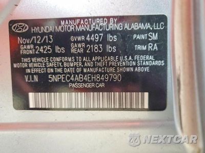 Zdjęcie 12 z 12 samochodu: 2014 HYUNDAI SONATA LIMITED 2.0T VIN:5NPEC4AB4EH849790 - miniatura